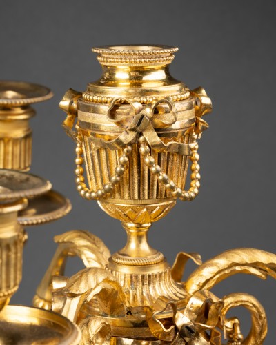 18th century - Pair of four-lights candelabras Louis XVI period
