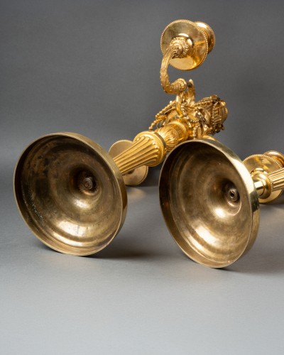 Louis XVI - Pair of four-lights candelabras Louis XVI period