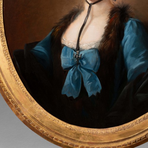 Tableaux et dessins Tableaux XVIIIe siècle - Portrait d'une dame de qualité époque Louis XVI fin du XVIIIe siècle