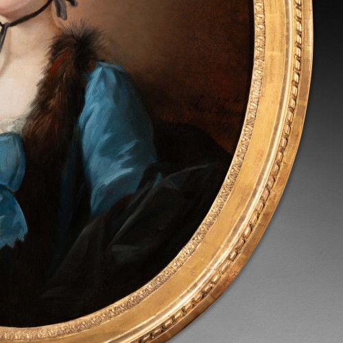 Portrait d'une dame de qualité époque Louis XVI fin du XVIIIe siècle - Laurent Chalvignac