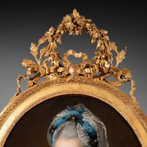 XVIIIe siècle - Portrait d'une dame de qualité époque Louis XVI fin du XVIIIe siècle