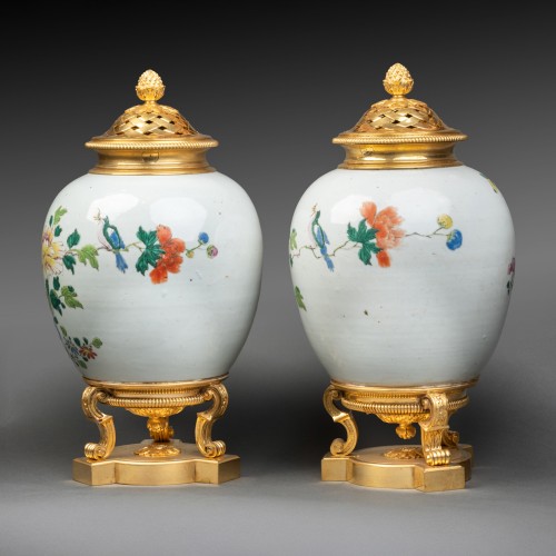 Antiquités - Spice jars China porcelain pair 18th century