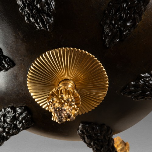 Antiquités - Patinated and gilded bronze chandelier Néoclassical period
