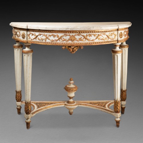 Painted wood console table Louis XVI period late 18th century - Furniture Style Louis XVI