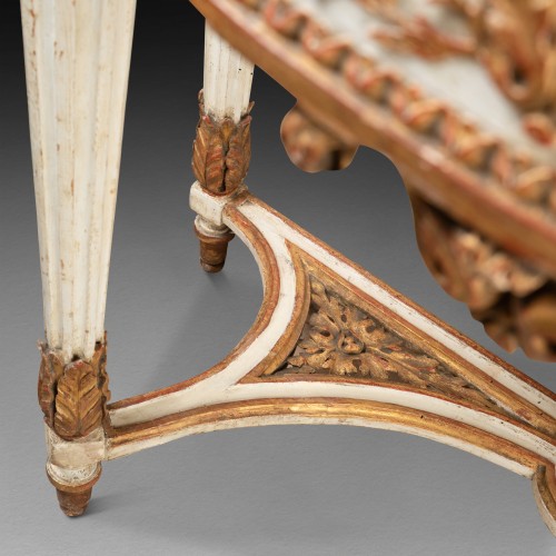 Antiquités - Painted wood console table Louis XVI period late 18th century