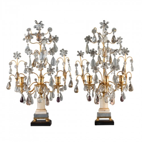 Pair of three lights candelabras late 18th century