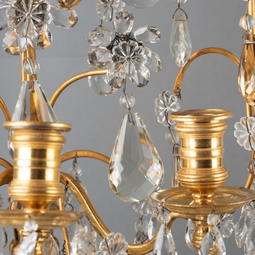 Pair of three lights candelabras late 18th century - 