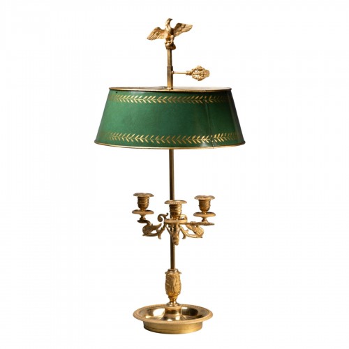 Three lights "bouillotte lamp" Empire period early 19th century
