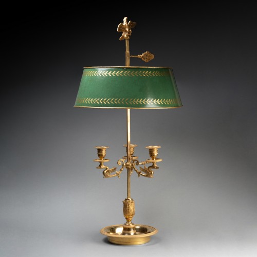 Three lights "bouillotte lamp" Empire period early 19th century - Lighting Style Empire