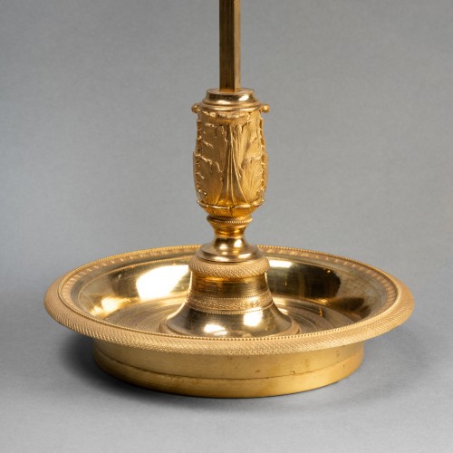 Antiquités - Three lights "bouillotte lamp" Empire period early 19th century