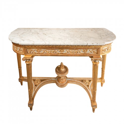 Console en bois peint et doré époque Louis XVI deuxième moitié XVIIIe siècle