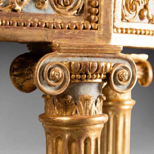 Console en bois peint et doré époque Louis XVI deuxième moitié XVIIIe siècle - Louis XVI