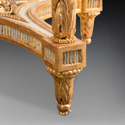 Louis XVI - Console en bois peint et doré époque Louis XVI deuxième moitié XVIIIe siècle