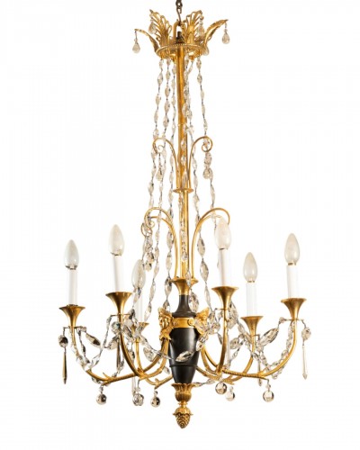 Crystal and bronze chandelier Directoire period late 18th century