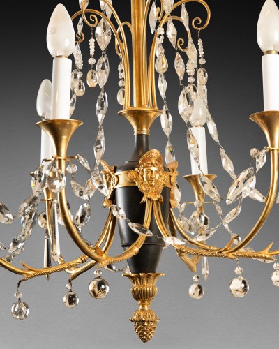 Lighting  - Crystal and bronze chandelier Directoire period late 18th century