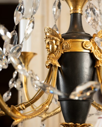 Crystal and bronze chandelier Directoire period late 18th century - 