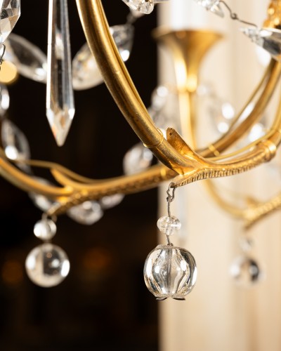 Antiquités - Crystal and bronze chandelier Directoire period late 18th century