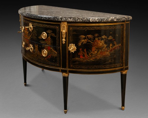 "Martin varnish" chest Louis XVI period stamped "RUBESTUCK" - Furniture Style Louis XVI