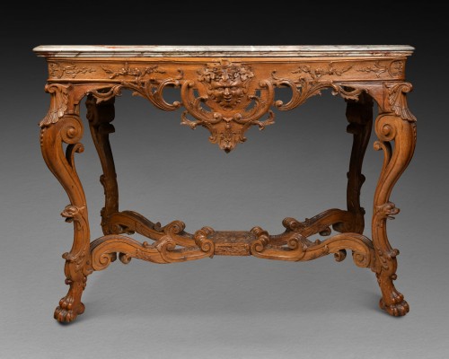 Oak console table Régence period first third 18th century - Furniture Style French Regence
