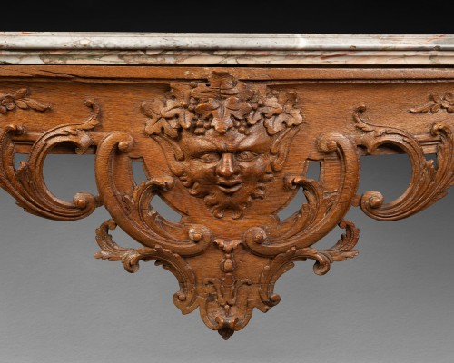 Oak console table Régence period first third 18th century - French Regence