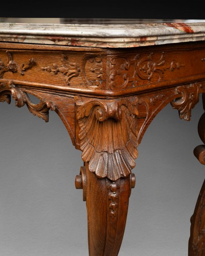 Antiquités - Oak console table Régence period first third 18th century