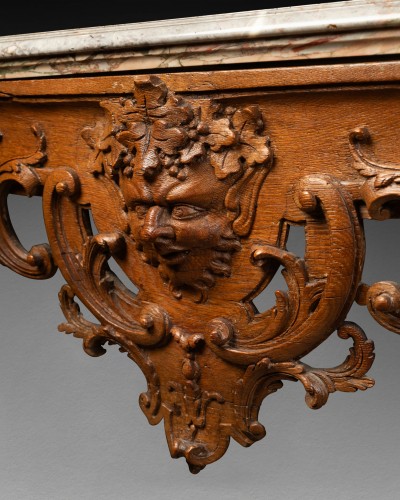 Antiquités - Oak console table Régence period first third 18th century