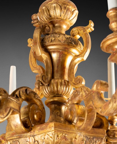 Luminaires Lustre - Lustre bois doré époque Louis XIV fin du XVIIe siècle