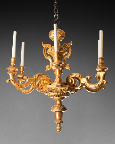 Antiquités - Lustre bois doré époque Louis XIV fin du XVIIe siècle