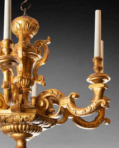 Antiquités - Lustre bois doré époque Louis XIV fin du XVIIe siècle