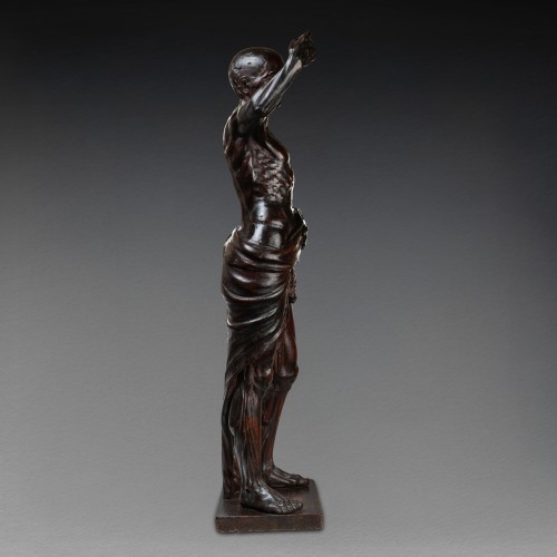 XVIIe siècle - Saint Barthélémy écorché en noyer, fin XVIIe début XVIIIe siècle