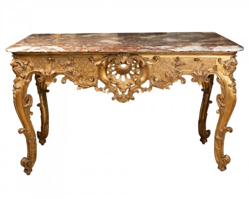 Gilded wood console Régence period first half 18th century