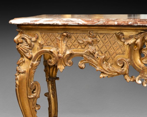 Furniture  - Gilded wood console Régence period first half 18th century