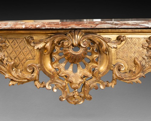 Gilded wood console Régence period first half 18th century - 