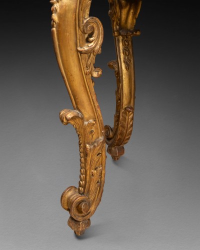 Gilded wood console Régence period first half 18th century - French Regence