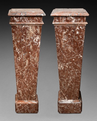 Antiquités - Paire de gaines en marbre milieu du XIXe siècle