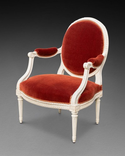 Set of four Louis XVI armchairs stamped LELARGE 18th century - 