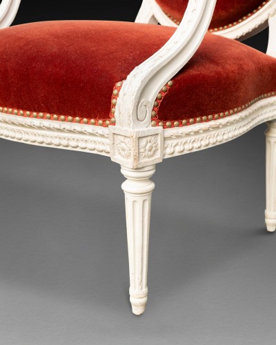 Set of four Louis XVI armchairs stamped LELARGE 18th century - Louis XVI