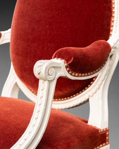 Louis XVI - Set of four Louis XVI armchairs stamped LELARGE 18th century