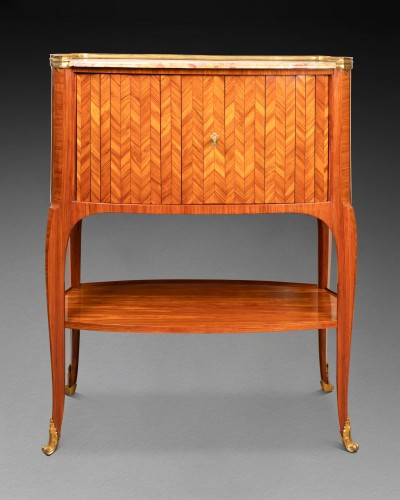 Secrétaire à rideaux estampillé JF Oeben époque Transition XVIIIe siècle - Mobilier Style Transition