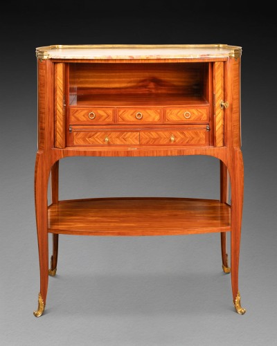 XVIIIe siècle - Secrétaire à rideaux estampillé JF Oeben époque Transition XVIIIe siècle