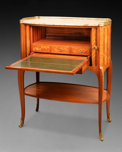 Transition - Secrétaire à rideaux estampillé JF Oeben époque Transition XVIIIe siècle