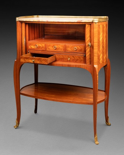 Antiquités - Secrétaire à rideaux estampillé JF Oeben époque Transition XVIIIe siècle