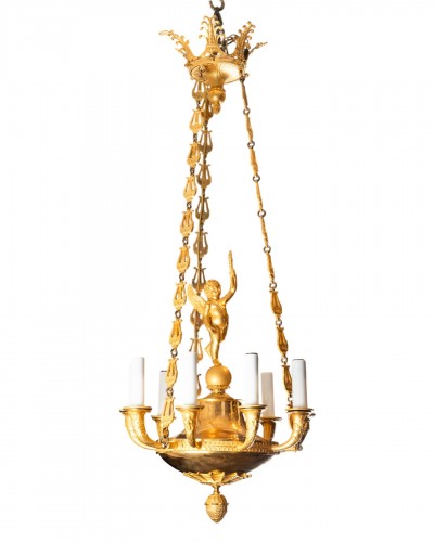 Nine lights chandelier Empire period circa 1800