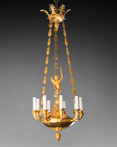 Nine lights chandelier Empire period circa 1800 - Lighting Style Empire