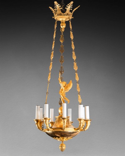 Lighting  - Nine lights chandelier Empire period circa 1800