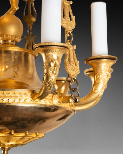 Nine lights chandelier Empire period circa 1800 - 