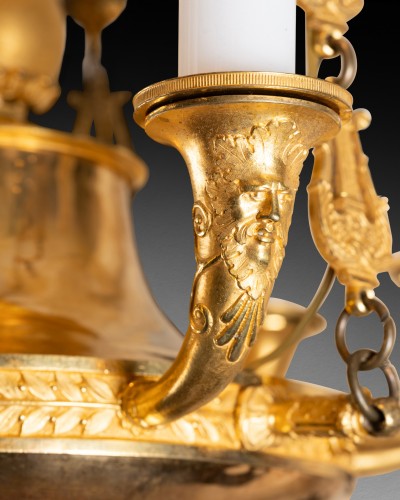 19th century - Nine lights chandelier Empire period circa 1800