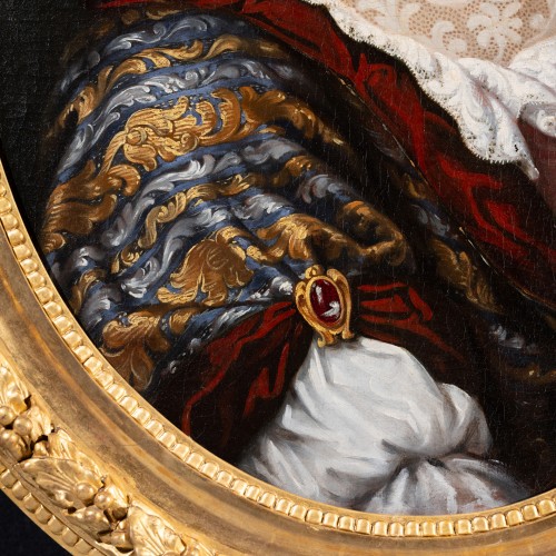 Tableaux et dessins Tableaux XVIIIe siècle - Portrait d'une dame de qualité époque Louis XIV début du XVIIIe siècle