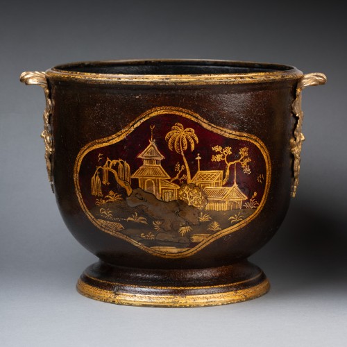 Pair of tin cooling buckets for the Regency period 18th century - Decorative Objects Style French Regence