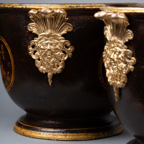 Antiquités - Pair of tin cooling buckets for the Regency period 18th century
